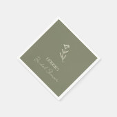 Hand getrokken Floral Botanical Scribble Vrijgezel Servet (Hoek)