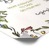 Hand getrokken Floral Bow Vrijgezellenfeest Flower Poster (Hoek)