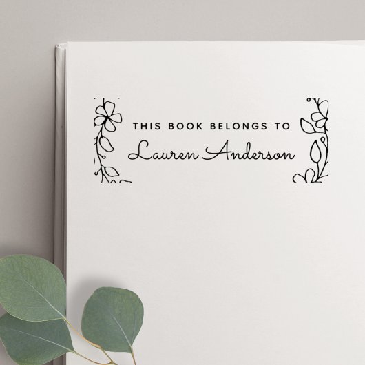 Hand getrokken Floral Dit boek behoort tot Bookpla Zelfinktende Stempel