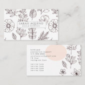 Hand getrokken Floral Doodle Doula Geboortecoach W Visitekaartje (Voorkant / Achterkant)