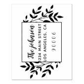Hand getrokken Floral krans familienaam Rubberstempel (Afrduk)
