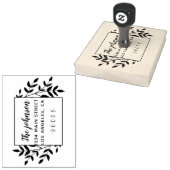 Hand getrokken Floral krans familienaam Rubberstempel (Gestempeld)