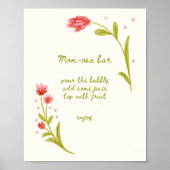 Hand getrokken Floral Mom-osa Bar Poster (Voorkant)