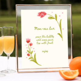 Hand getrokken Floral Mom-osa Bar Poster