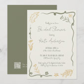 Hand getrokken Floral Scribble Lijst Vrijgezellenf Kaart (Voorkant / Achterkant)