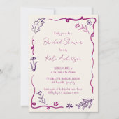 Hand getrokken Floral Scribble Lijst Vrijgezellenf Kaart (Voorkant)