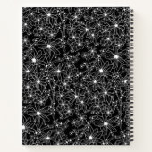 Hand getrokken Floral Zwart Wit Patroon & Blauwe N Notitieboek (Achterkant)