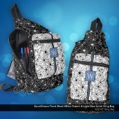 Hand getrokken Floral Zwart Wit Patroon met Initia Sling Bag