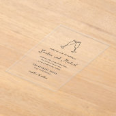 Hand getrokken fluiten Doodle moderne bruiloft Acryl Uitnodigingen (Laagn)