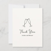 Hand getrokken fluiten Doodle moderne bruiloft Bedankkaart (Voorkant)