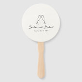 Hand getrokken fluiten Doodle moderne bruiloft Handwaaier (Voorkant)