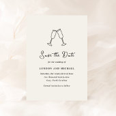 Hand getrokken fluiten Doodle moderne bruiloft Save The Date