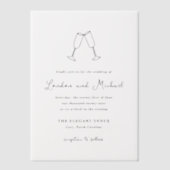 Hand getrokken fluiten Doodle moderne bruiloft Vellum Uitnodigingen (Voorkant)