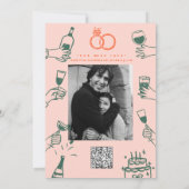 Hand getrokken Foto Arcode Hedendaagse Bruiloft Kaart (Achterkant)