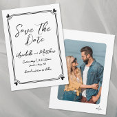 Hand getrokken foto grillige eenvoudige bruiloft save the date
