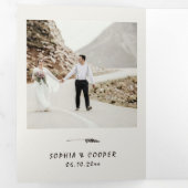 Hand Getrokken Foto Huwelijk Drieluik Uitnodiging (Binnenzijde eerst)