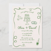 Hand getrokken foto QR-code eigenzinnige grillige  Kaart (Voorkant)