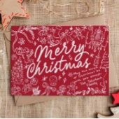 Hand getrokken Foto Vrolijk Kerstfeest Kaart