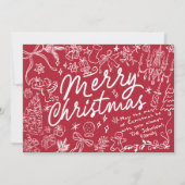 Hand getrokken Foto Vrolijk Kerstfeest Kaart (Voorkant)