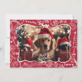 Hand getrokken Foto Vrolijk Kerstfeest Kaart (Achterkant)