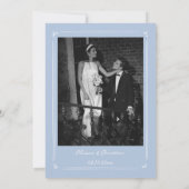 Hand getrokken foto wit en stoffige blauwe bruilof kaart (Achterkant)