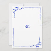 Hand getrokken Frans Blauw Bridal Brunch Franse st Kaart (Achterkant)