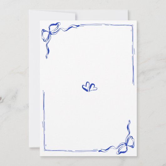 Hand getrokken Frans Blauw Bridal Brunch Franse st Kaart (Achterkant)