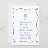 Hand getrokken Frans blauw repetitie diner Kaart (Voorkant)