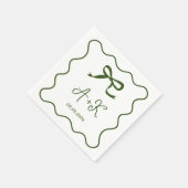 Hand getrokken Frans Groen Huwelijk Monogram Servet (Hoek)