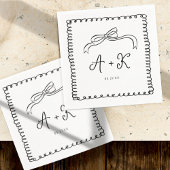 Hand getrokken Frans Leuk Bruiloft Monogram Servet