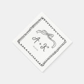 Hand getrokken Frans Leuk Bruiloft Monogram Servet (Hoek)