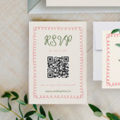 Hand getrokken Frans Leuk Huwelijk QR Code RSVP Kaartje