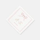 Hand getrokken Frans Roze Huwelijk Monogram Servet (Hoek)