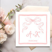 Hand getrokken Frans Roze Huwelijk Monogram Servet