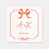 Hand getrokken Frans Sinaasappel bruiloft monogram Servet (Voorkant)