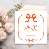 Hand getrokken Frans Sinaasappel bruiloft monogram Servet