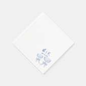 Hand getrokken Franse blauwe cocktail bruiloft Servet (Hoek)