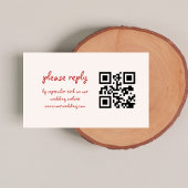 Hand getrokken  Franse rode grillige bruiloft Informatiekaartje