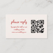 Hand getrokken  Franse rode grillige bruiloft Informatiekaartje (Voorkant)