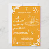 Hand getrokken Friendsmas Vakantie Uitnodiging Sin (Voorkant)