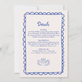 Hand getrokken Funky Blue Handschrift bruiloft Kaart (Achterkant)