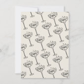 Hand getrokken Funky Champagne toren Bruiloft Kaart (Achterkant)