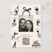 Hand getrokken Funky Doodle Wedding Details Informatiekaartje (Achterkant)