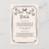 Hand getrokken Funky Doodle Wedding Details Informatiekaartje (Voorkant)