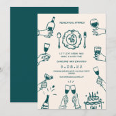 Hand getrokken Funky eigentijdse repetitie diner Kaart (Voorkant / Achterkant)