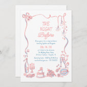 Hand getrokken funky grillige repetitie diner kaart (Voorkant / Achterkant)