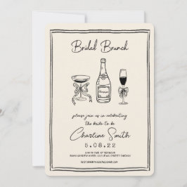 Hand getrokken funky handschrift bruids brunch kaart