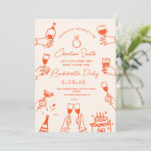 Hand getrokken funky handschrift bruids brunch kaart (Staand voorkant)