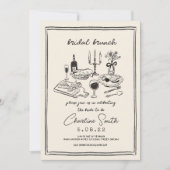 Hand getrokken funky handschrift bruids brunch kaart (Voorkant)