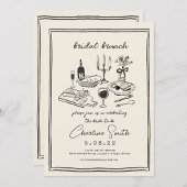 Hand getrokken funky handschrift bruids brunch kaart